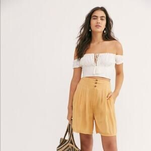 Free People Brittany Long Beach Short in Gold Size Medium NWT